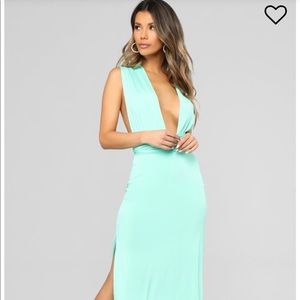 Sexy mint maxi dress from Fashion Nova